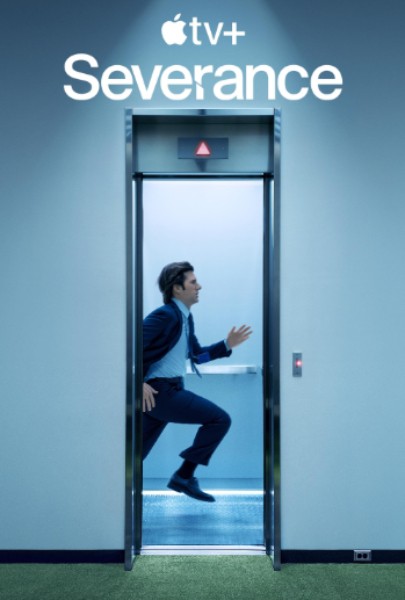 Man running in elevator, dramatic scene